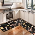 thumbnail image 3 of Kitchen Rugs Sets Of 2,Brown Mushroom Leaf Black Pattern Anti Fatigue Kitchen Mat Rugs Non Slip Washable,Decorative Kitchen Floor Mats for Kitchen,Sink,Laundry,17"x47"+17"x47", 3 of 5