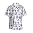 thumbnail image 2 of Uemuo Lavender Bicycle Printed Regular Fit Short Sleeve Casual Hawaiian Shirt for Men,Aloha shirt,Tropical shirt,Floral print shirt,Vacation Beach shirt-Small, 2 of 9