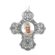 Mom Gift - Cross Photo Ornament - Metal Filigree and Crystals - Mother's Day Gift - Mom Remembrance Gift - Grandma Gift - Mother of the Bride Gift