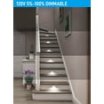 thumbnail image 4 of 3 Pack 5CCT 120V LED Step Lights, Dimmable Stair Lights Indoor Outdoor IP65 Waterproof, Aluminum Anti-Glare, CRI90, White, 4 of 8