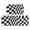 Black and White Wavy Checkered, variant on Rainbow Checkered Pattern Anti Fatigue Kitchen Rugs Set Of 2, Non Slip Washable Decorative Floor Mats for Kitchen Sink Laundry, 17"x30" and 17"x47"
