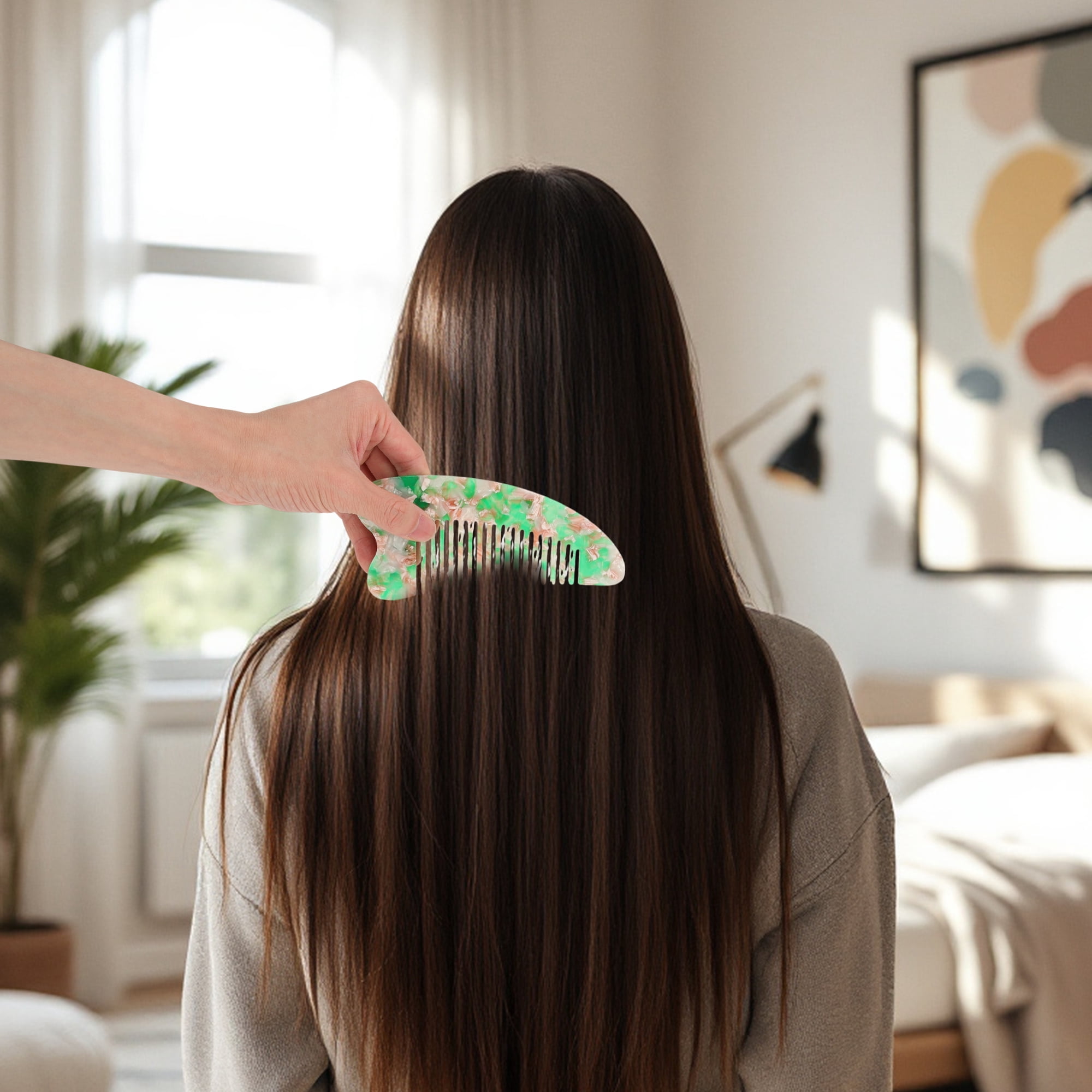 Unique Bargains 1 Pc Anti Static Hair Comb Designed for All Hair Types Styles Green