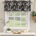 thumbnail image 3 of 2 Pack Valances for Windows, Wildflowers Blossom Window Valances for Living Room/Bedroom/Bathroom, Black Spring Garden Botanical Floral Light Filtering Kitchen Curtain Valance 42"W x18" L, 3 of 9