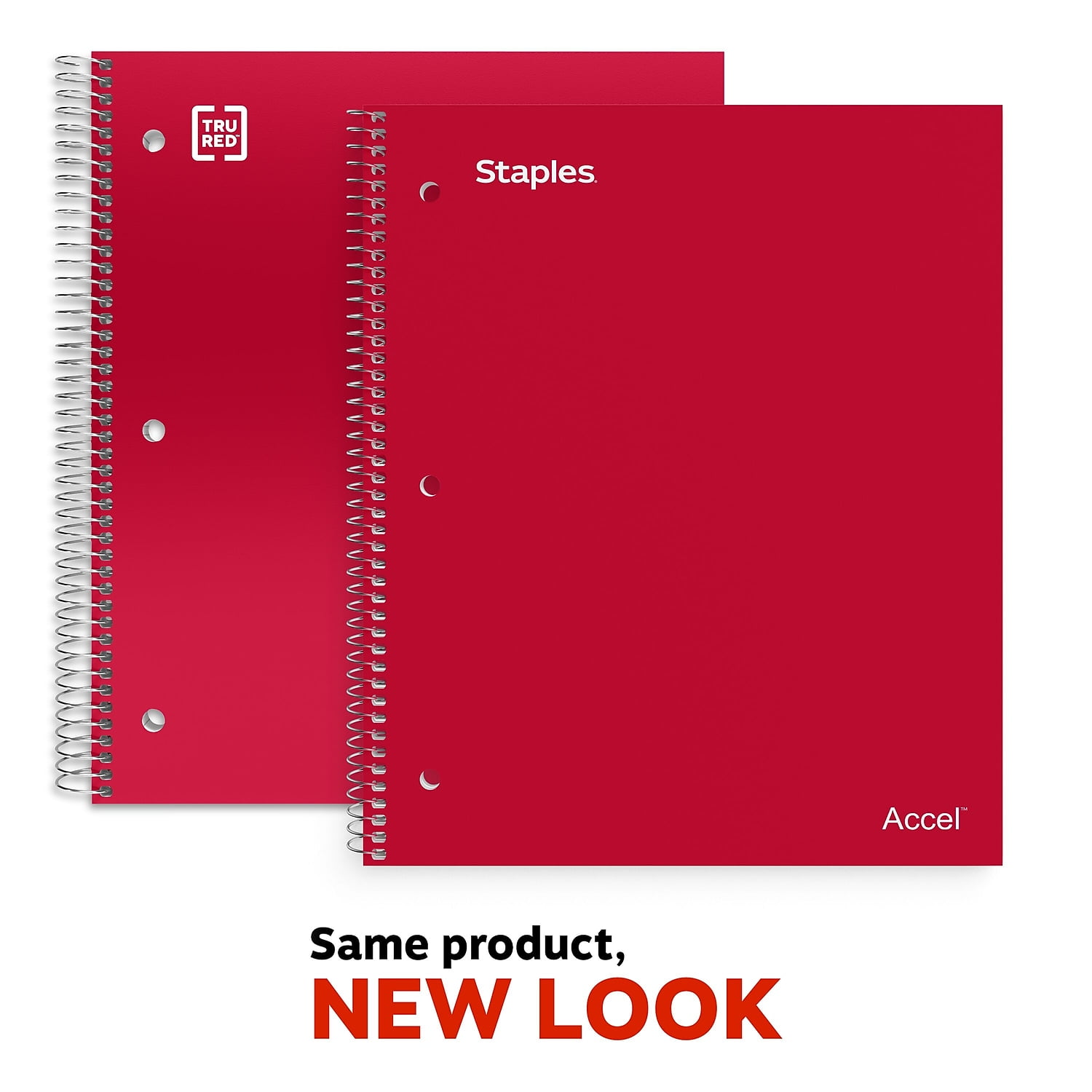 TRU RED 3-Subject 8.5 x 11 College Ruled Red TR58315M