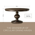 thumbnail image 7 of Maven Lane Zola Traditional Round Wooden Dining Table in Antiqued Brown Finish, 7 of 7