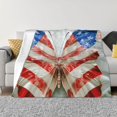 thumbnail image 1 of Fotbe Patriotic Butterfly Floral Manta de Franela con Estampado, Manta Ultrasuave para Cama, Sofá, Auto, Hipoalergénica y Antibolitas-40"x30", 1 of 6