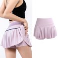 thumbnail image 3 of Falda De Tenis De Mujer Plisada Rosa Transpirable Con Bolsillos Para Correr Caminando, 3 of 7