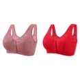 thumbnail image 1 of (2-Pack) Rinsvye Women Casual Breathable Top Plus Size Sports Bras for Women 2X Bra without Steel Bras Women Ring Gathering and Flower Compression Bra for Women Bra, 1 of 9