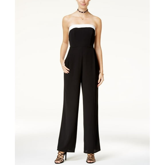 Teeze Me Juniors Strapless Bow Detail Jumpsuit Black XS