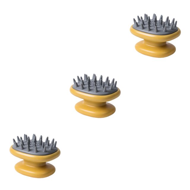 Inteprter Ducha cepillo para lavar el cabello de mano cuero cabelludo doble capa masajeador depurador portátil lavable cabeza limpieza cepillo Type1 NO1