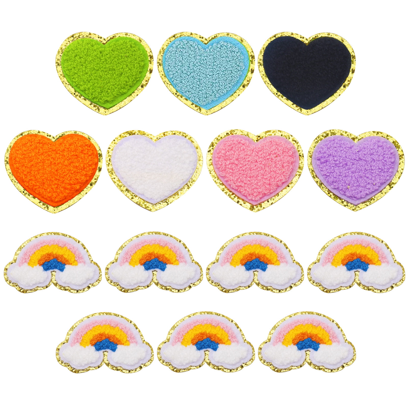 60 Pcs Iron On Patches - Flower & Heart Embroidery Patches For Clothes, Jeans, Jackets DIY