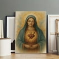 thumbnail image 4 of Immaculate Heart of Mary Watercolor Poster Wrapped Wooden Frame Wall Decor,,Canvas Wall Art for Living Room,Bedroom,Office,Ready to Hang, 4 of 6