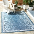 thumbnail image 2 of SAFAVIEH Courtyard Regent Animal Indoor/Outdoor Area Rug, Blue/Ivory, 6'7" x 6'7" Square, 2 of 6