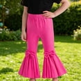 thumbnail image 2 of JCCXIN Toddler Kids Girls Flare Pants Baggy Bow Elastic Waist Stretch Pants Outdoor Playwear Summer Casual Everyday Wear Cozy Party Bottoms,Red,6-7 Years, 2 of 9