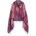 thumbnail image 4 of Women's Vintage Plaid Knitted Tassel Poncho Shawl Cape Button Cardigan, 4 of 5