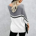 thumbnail image 3 of Aloohaidyvio Sweaters for Women,Womens Knitted Dweater Pullover Personality Stitching Plus Size Sweater, 3 of 6