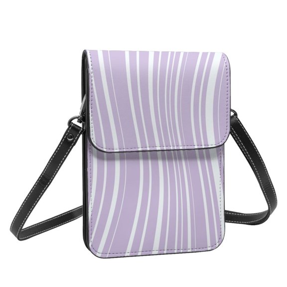 YXCXGO Crossbody Cell Phone Purse Leather Crossbody Phone Purse Lilac Colour Geometric Pattern