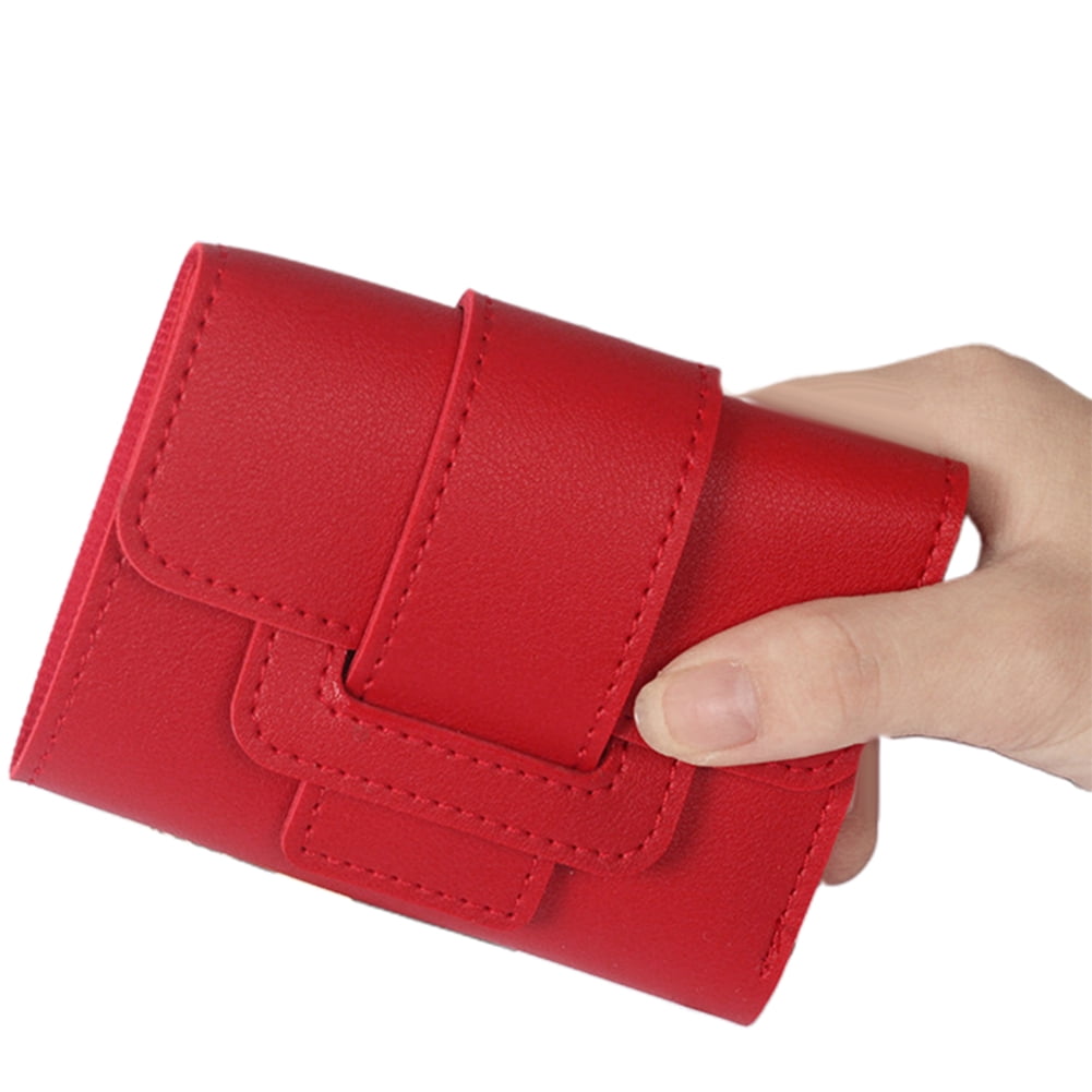 harmtty Fashion Women Solid Color Trifold Short Wallet Cash Card Holder