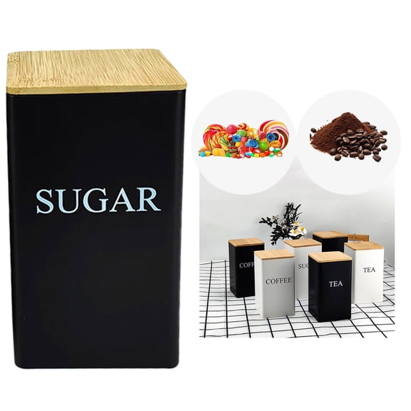 Metal Kitchen Canister Set for Coffee Tea and Dry Food Storage with Secure Airtight Lids Countertop Organization