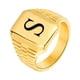 thumbnail image 3 of Anillos con iniciales de Color dorado para hombre, joyería de acero inoxidable con letras personalizadas, A-Z, sello para el dedo meñique, regalo personalizado, 3 of 4