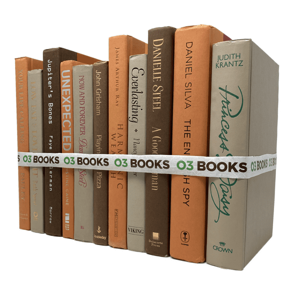 Muted Terra Decorative Books Orange, Beige and Lightbrown
