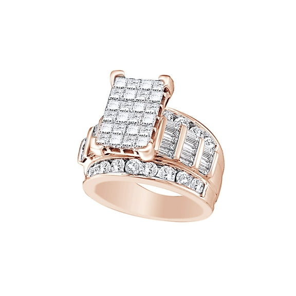 AFFY White Natural Diamond Invisible Ring In Solid Gold (0.63 Cttw)