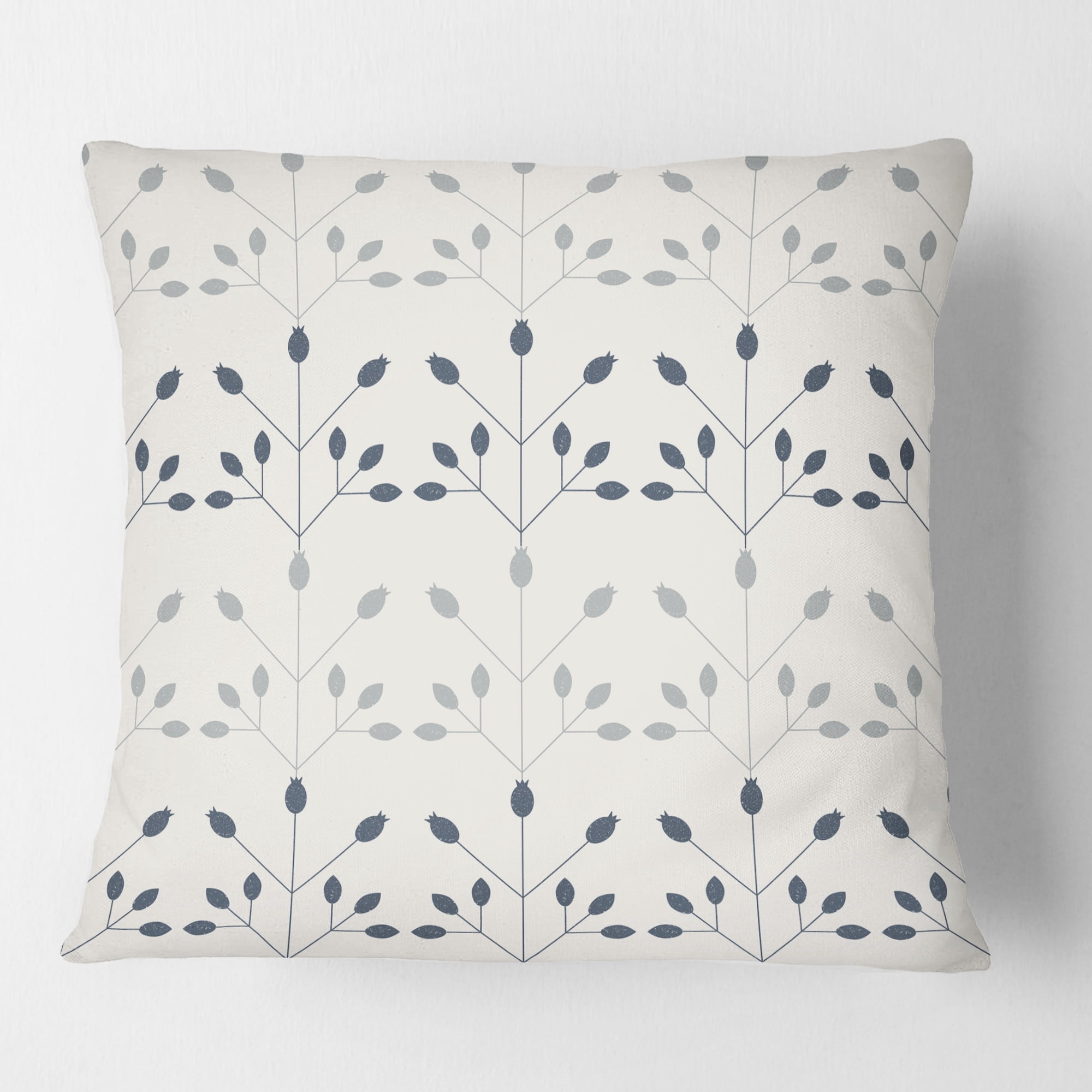 Designart Floral Retro Botanical Pattern I' Mid-Century Modern Throw Pillow - 18x18
