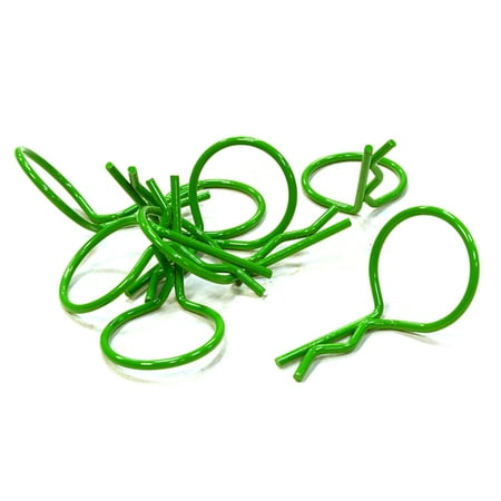 Integy RC Toy Model Hop-ups C26247GREEN Color Bent-Up Body Clips (8) for 1/10 Scale RC Cars & Trucks