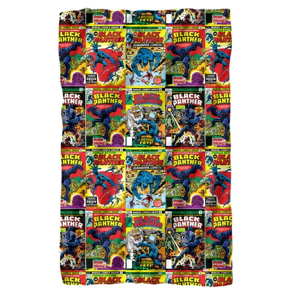 Black Panther Blanket, 36"x58" Black Panther Comic Covers Fleece Blanket