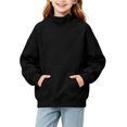 thumbnail image 2 of Children Pockets Sweatshirt Solid Color Winter Long Sleeve Sweatshirt for Boys Girls, 2 of 8