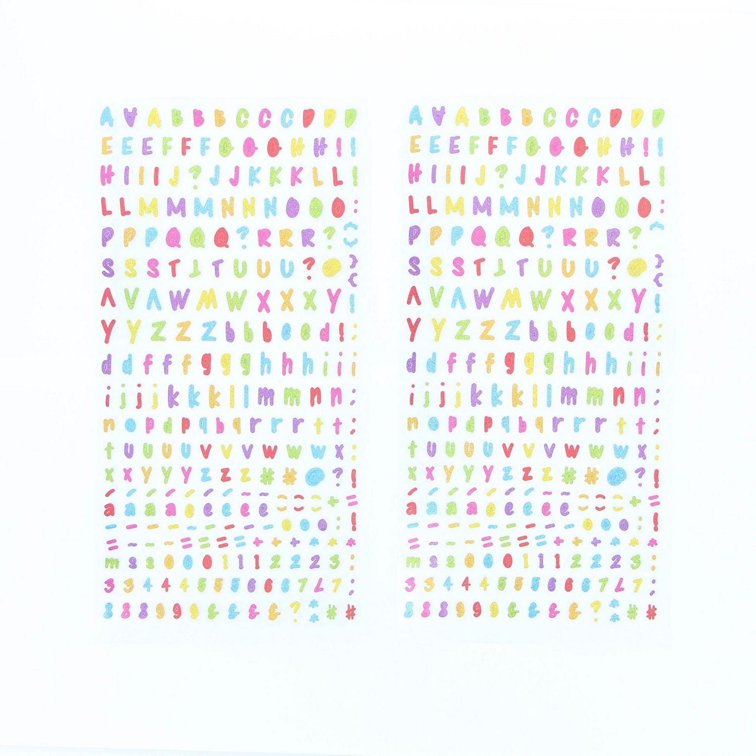 CRAFTY & CO. autocollants d'alphabet, paillettes, décoratifs, 518 pièces, bricolage, artisanat ALPHA STKR 518PC COL