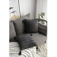 thumbnail image 4 of ZECATL Gray Throw Pillow Covers: 2 Pack 18x18 Inch Boho Striped Cotton Linen Rectangular Decorative Pillow Cases with Tassels for Farmhouse Couch Sofa Chair, 4 of 8