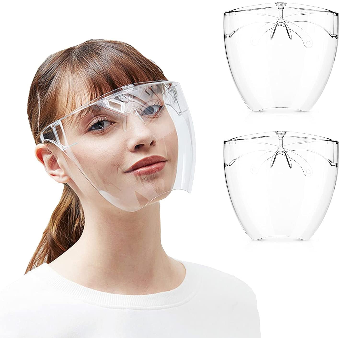 50 packs One Size Face Shield With Glasses Reusable Washable Protection Cover 