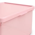 thumbnail image 3 of Mainstays Kids Pink Medium Plastic Storage Bin with Lid, 3 of 6