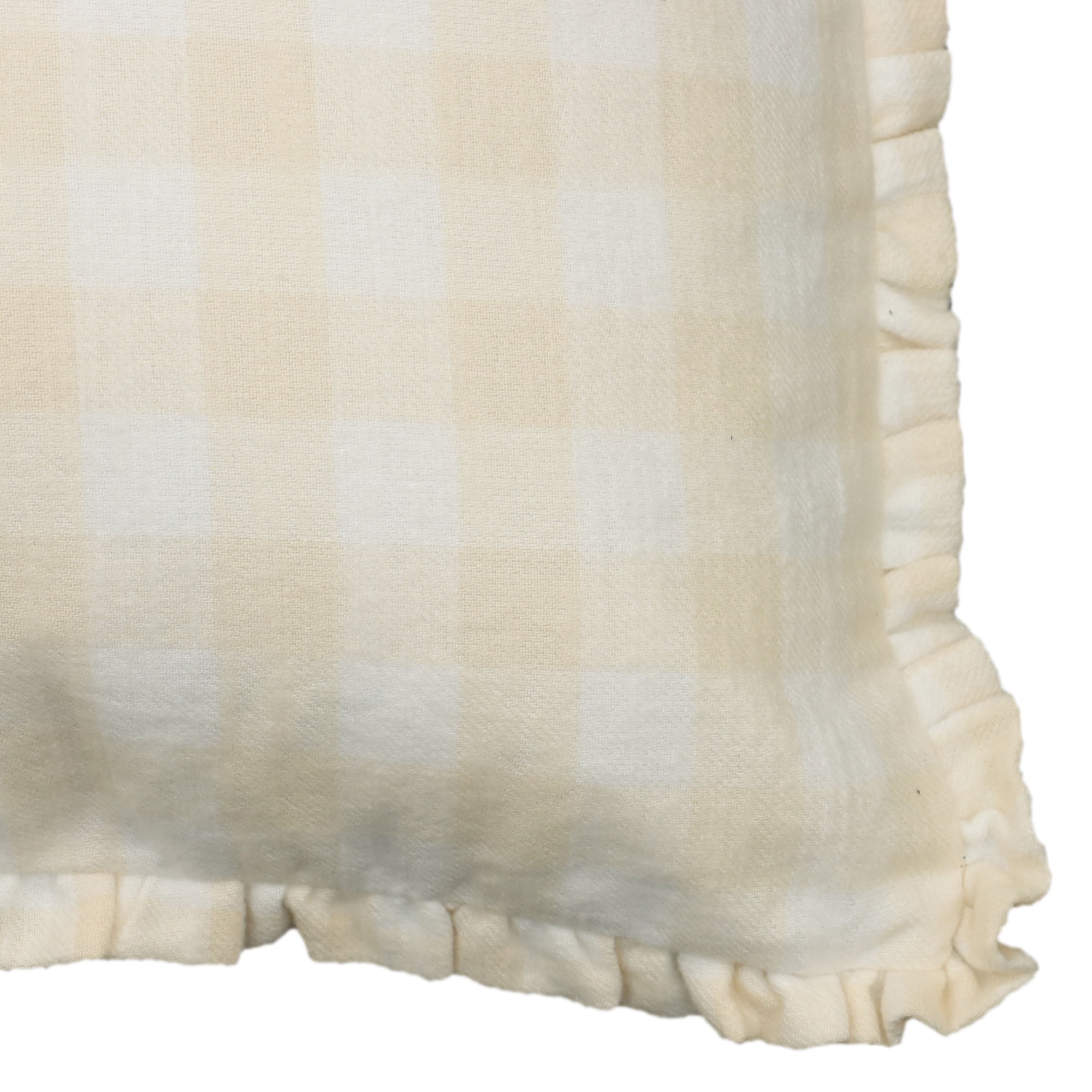 The Pioneer Woman Woven Gingham with Ruffle Pillow- Beige