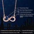 thumbnail image 2 of Gem Stone King 18K Rose Gold Plated Silver Blue Created Sapphire Infinity Pendant Necklace for Women (0.62 Cttw, Heart Shape 4MM, with 18 inch Silver Chain), 2 of 6