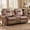 Dark Brown, variant on Ebello Manual Recliner Loveseat Sofa, 2-Seater Vintage Rivet Design Reclining Couch with Center Console, Hidden Storage & Cup Holders for Living Room, Light Brown