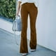 thumbnail image 1 of Puntoco - Pantalones acampanados informales con bolsillo de color sólido, ajustados, a la moda, para mujer Puntoco Puntoco-5239, 1 of 9