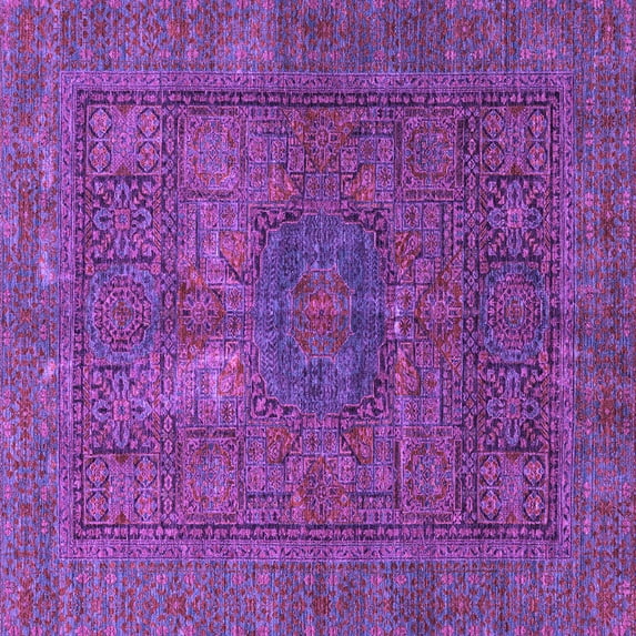 Ahgly Company Indoor Square Abstract Purple Modern Area Rugs, 3' Square