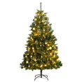 thumbnail image 1 of Árbol de Navidad artificial con bisagras VidaXL con LED de 1,8 m y soporte, 1 of 9