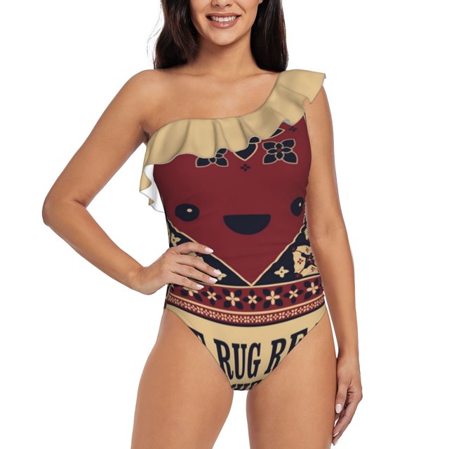 The Big Lebowski-Rug-That Rug Really Tied The Room Together Ruffle Swimwear Women One Piece Swimsuit Monokini Push Up Bathing