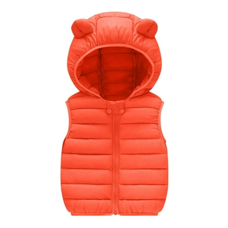 

Dezsed 6M-4 Y Kids Vest Jackets Baby Girls Boys Warm Winter Vests Kids Solid Cute Ear Thicken Waistcoat Children Hoodies Outerwear With Zipper Down Jackets 2022 On Clearance