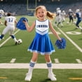 thumbnail image 4 of Pigmiss Girls Cheerleader Costume Kids Cheerleading Outfit Dress for Halloween Party Birthday Gift Stage Performance Sports Events, 4 of 8