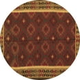 thumbnail image 1 of Ahgly Company Indoor Round Oriental Brown Traditional Area Rugs, 3' Round, 1 of 4