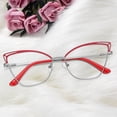 thumbnail image 1 of Gafas de Bloqueo de Luz Azul Luz Azul Marco de Diseñador de Moda Tensión Ocular Glare Gafas TV Teléfono Gafas de Lectura rojo plata Baoblaze anteojos de mujer, 1 of 7