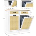 thumbnail image 2 of 10 Gallon Trash Can Cabinet with Drawers,Natural Rattan Freestanding Trash Can Cabinet,Recycling Can Cabinet,White, 2 of 7
