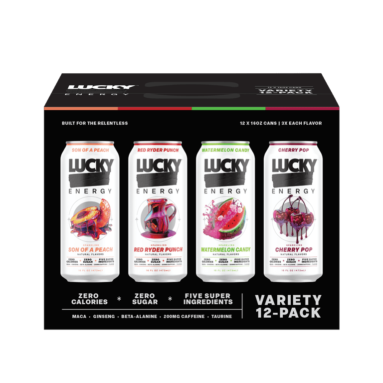 Lucky Energy Sugar Free Variety Pack, 16 fl oz Cans, 12 Pack photo 4