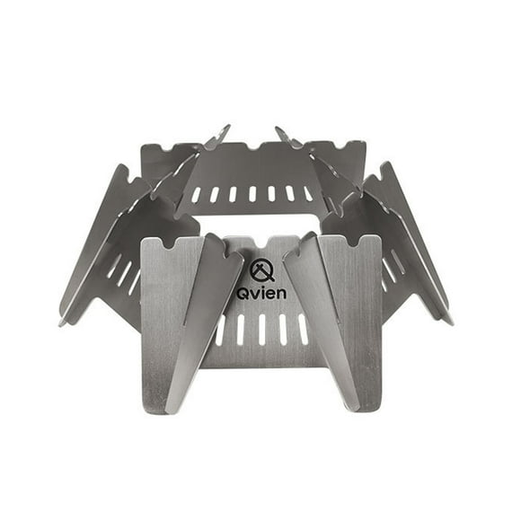 Amdohai Outdoor Camping Stoves Rack Portable Stainless Steel Furnace Frame Windshield Multifunctional Picnic BBQ Cooking Accessory Fire Burn Pit Stand Wind Screen