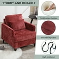 thumbnail image 6 of Homefun Mid Century Chenille Accent Chair Reading Armchair Pillow Wood Legs Living Room Bedroom Apartment, 6 of 6