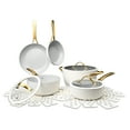 thumbnail image 1 of Thyme & Table 12-Piece Non-Stick Signature Cookware Set, Pots and Pans Set- White & Gold, 1 of 13